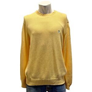 POLO RALPH LAUREN Yellow Blue Pony Knit Sweater Size Large NWT